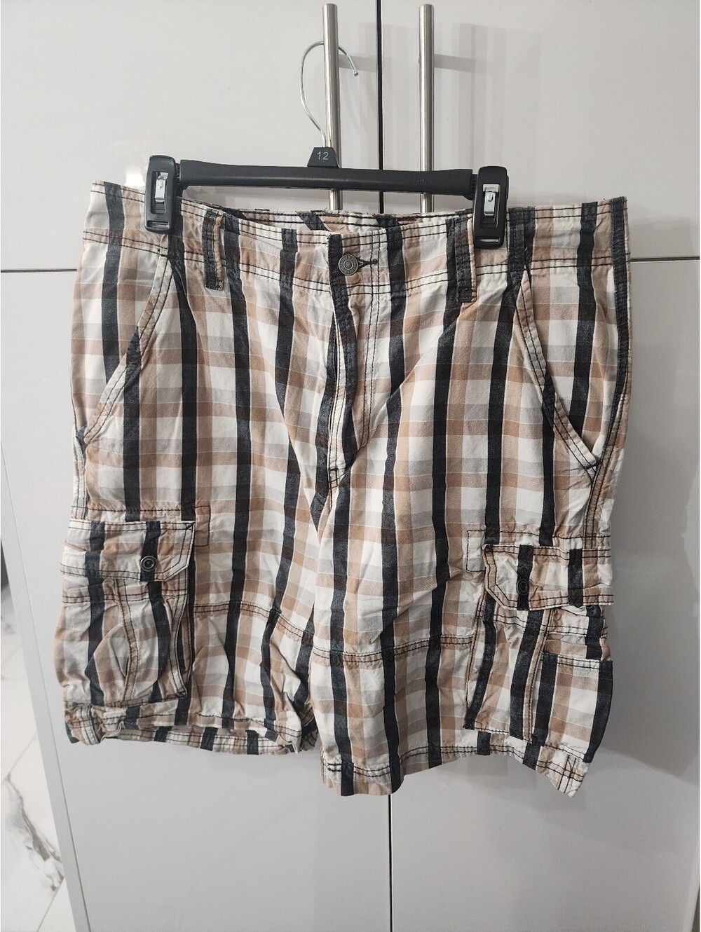 Levi's Men's Cargo Shorts, Size 36, Cotton Plaid Pattern